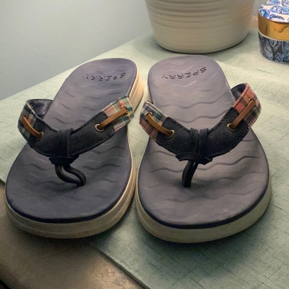 Sperry Topsider Madras Thong Sandals Size 7.5